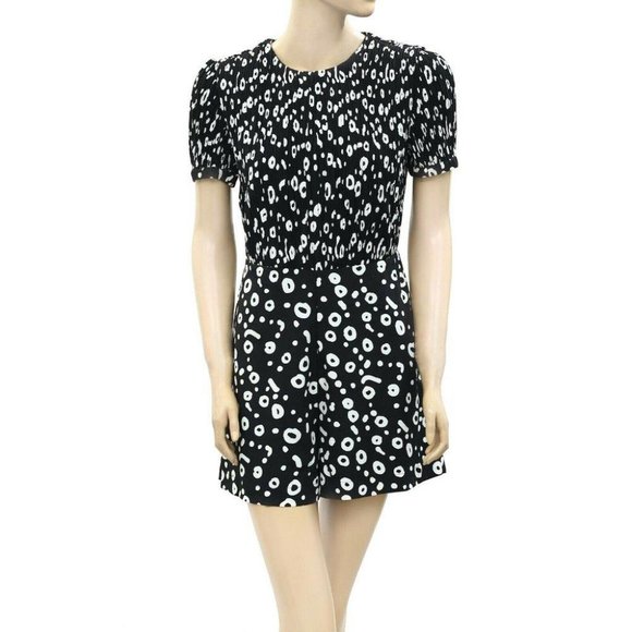 French Connection Doe Crepe Playsuit Dress Smocked Romper S US 6 - Picture 5 of 9
